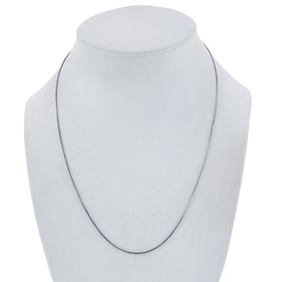 Vintage Italy CA Sterling Silver 925 0.9mm Box Chain Necklace 18" - Picture 1 of 3